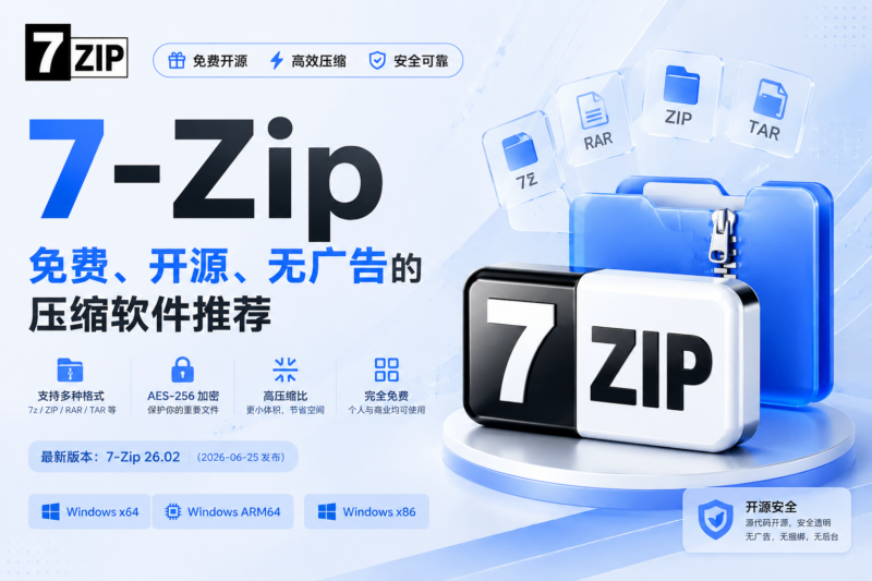 7-Zip 下载与使用教程：免费、开源、无广告的压缩软件推荐-九流网络