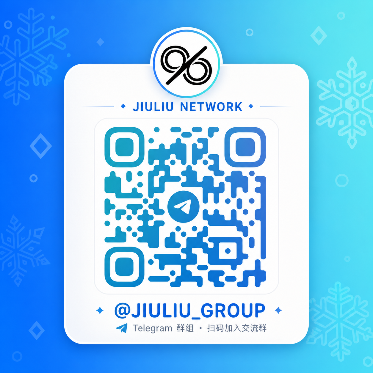 九流网络 Telegram 官方群聊二维码