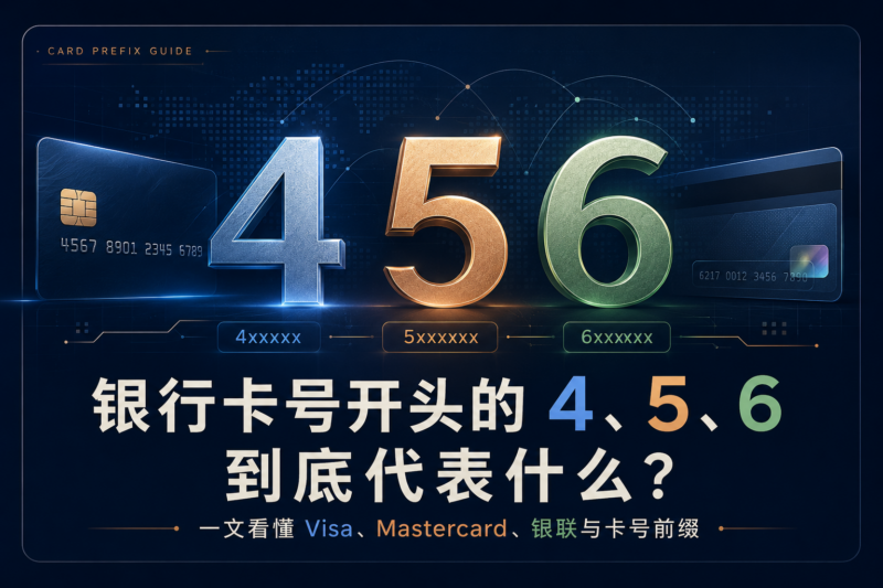 银行卡号开头的 4、5、6 到底代表什么？一文看懂 Visa、Mastercard、银联与卡号前缀-九流网络